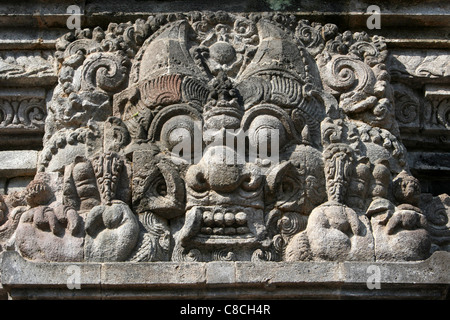 Stone Carved Demon On The Penataran Temple, Indonesia Stock Photo