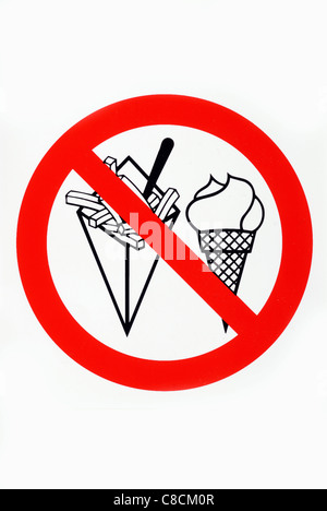 Forbidden to eat sign Stock Photo