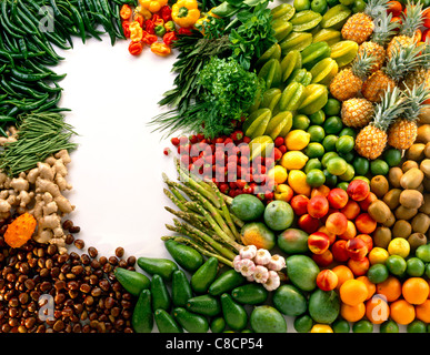 selection of fruit and vegetables Stock Photo