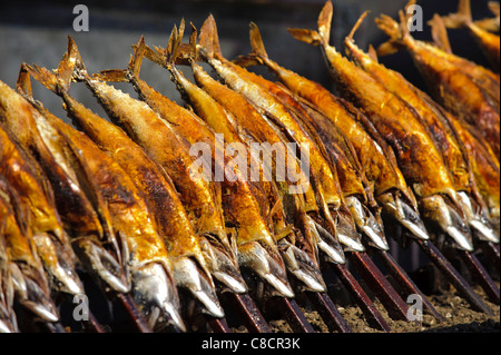world famous Oktoberfest in Munich, Germany, with grilled fish Stock Photo