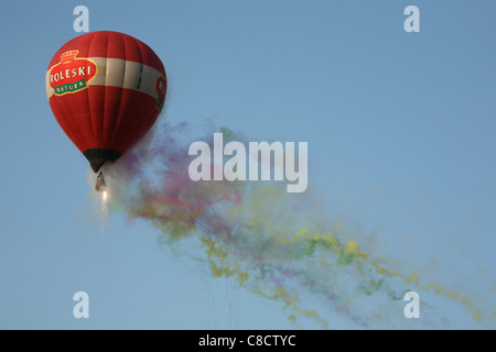 Balloon over the battlefield of the Battle of Grunwald (1410) in Northern Poland. Stock Photo