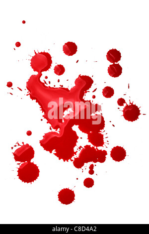 Blood splatters isolated over the white background Stock Photo
