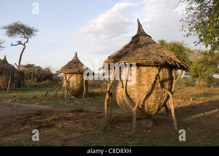 Elk200-5051 Ethiopia, Lake Langano, Oromo village Stock Photo