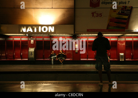 Underground station Nation in Paris, France. Stock Photo