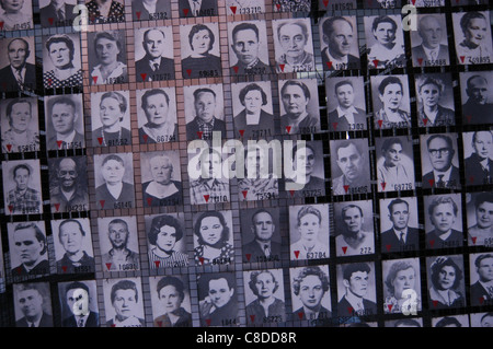 Photographs of the Soviet prisoners in the Auschwitz I German Nazi concentration camp in Oswiecim, Poland. Stock Photo