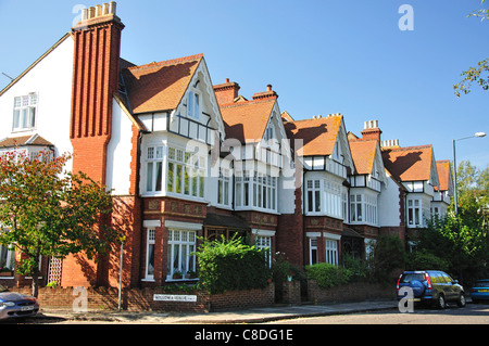 Terraced houses on Mill Hill Road, Barnes, London Borough of Richmond upon Thames, Greater London, England, United Kingdom Stock Photo