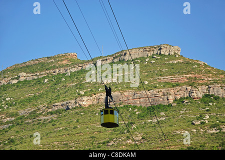 Teleferic de Montserrat ride to Santa Maria de Montserrat Benedictine Abbey, Montserrat, Province of Barcelona, Catalonia, Spain Stock Photo