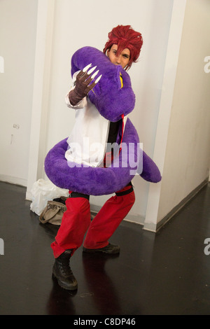 Young people fan dressed as cosplay character at Romics trade show in Rome 2011 Stock Photo