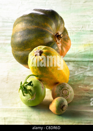 Assorted old-fashioned vegetables Stock Photo