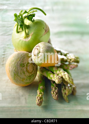 Assorted old-fashioned vegetables Stock Photo