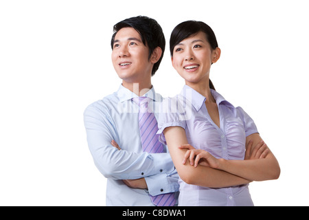 Colleagues Standing Confidently Together Stock Photo