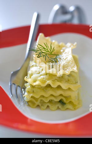 Cold zucchini lasagnes Stock Photo