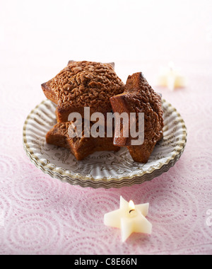 Star-shaped chocolate and hazelnut cakes Stock Photo