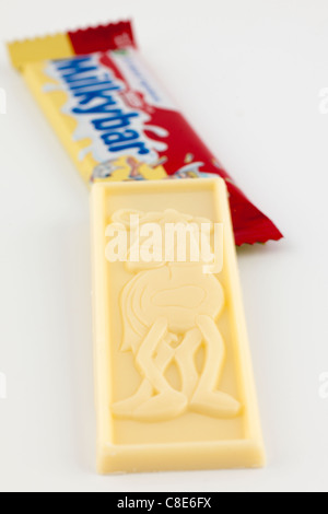 Two Small bars of Nestle Milky Bar white chocolate with a horse character Stock Photo