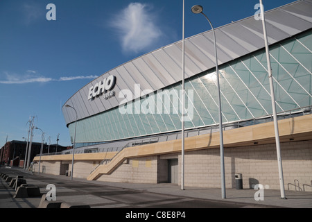 River Mersey side view of the Echo Arena Liverpool, Kings Dock, Liverpool Waterfront, England. Stock Photo