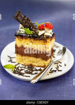 Piece of chocolate cake Stock Photo