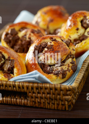 Chocolate brioche buns Stock Photo