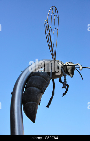 Wasp sculpture outside intu Watford Shopping Centre, High Street, Watford, Hertfordshire, England, United Kingdom Stock Photo