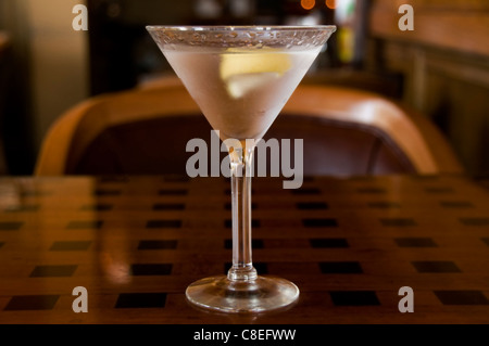 Martini with a Twist with Restaurant B/G--nice bokay Stock Photo