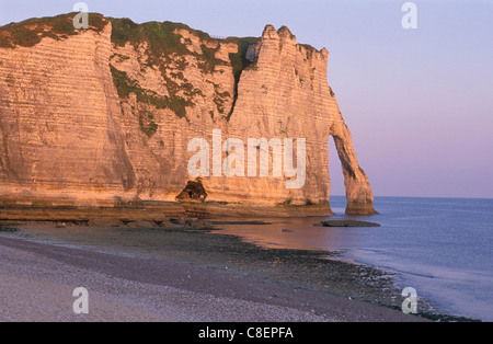 Sea, Cliffs, Etretat, Normandy, France, Europe, coast, arch Stock Photo