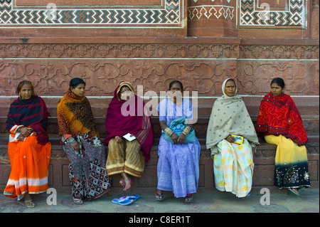 Indian women visiting The Taj Mahal, Uttar Pradesh, India Stock Photo