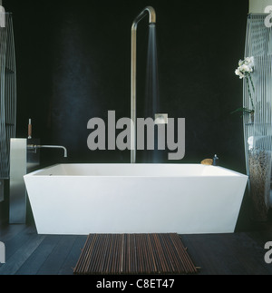 Bathroom in an italian house with Boffi brand bath tub Stock Photo