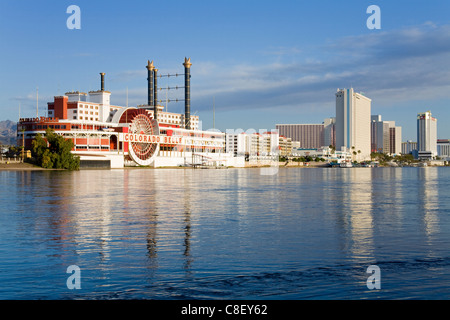 Casinos on the Colorado River, Laughlin City, Nevada, United States of America Stock Photo