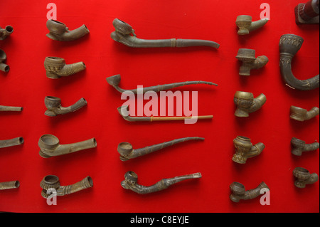 Opium Pipes, House of Opium, Golden Triangle, Thailand, Asia, museum, pipes, drugs Stock Photo