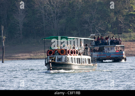 Boating, Periyar Tiger Reserve, Thekkady, Kerala, India Stock Photo