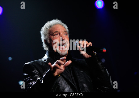 Singer Tom Jones performs during a concert in Dublin, Ireland Stock Photo