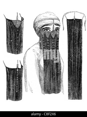 veil of Egyptian Females costume costumes clothing clothes wardrobe dress  apparel robe garment textiles textile fabric fabrics