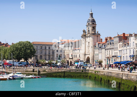 The Great Clock Tower by the harbour, La Rochelle, Charente-Maritime, France Stock Photo