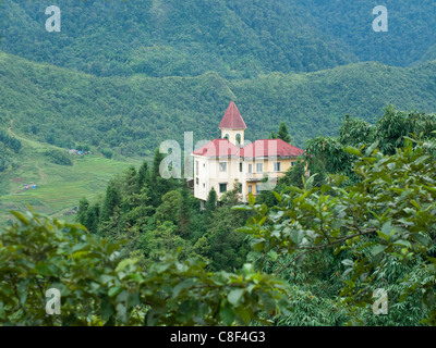 Old, French, colonial style residence in Sapa, Vietnam. Stock Photo