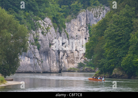 Weltenburg Narrows (Danube Gorge, near Weltenburg Abbey, Bavaria, Germany Stock Photo