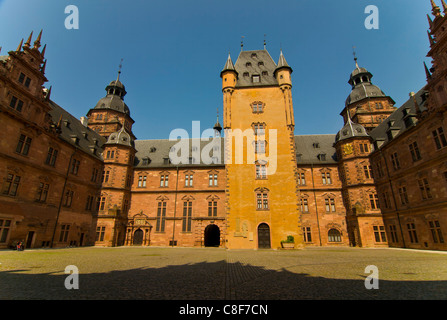 Castle Schloss Johannisburg, Aschaffenburg, Franconia, Bavaria, Germany Stock Photo