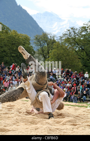 Canton Bern, event, Schwingen, Swiss wrestling, Switzerland, festival, competition, tradition, Stock Photo