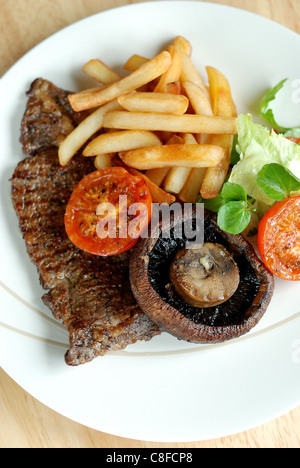 Steak with chips Stock Photo