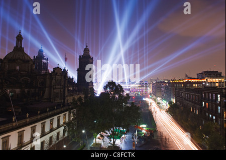 Light show at Cathedral Metropolitana, District Federal, Mexico City, Mexico Stock Photo