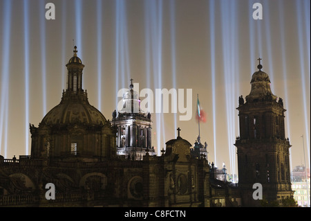 Light show at Cathedral Metropolitana, District Federal, Mexico City, Mexico Stock Photo