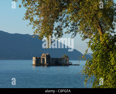 The Borromeo's castles, Cannobio, Lake Maggiore, Italian Lakes, Piedmont, Italy Stock Photo