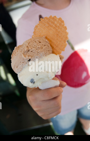 'ice cream' cone outdoor in Italy. Stock Photo