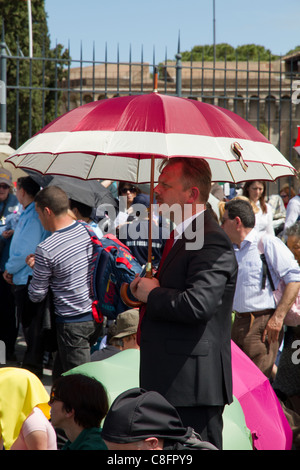 People celebrating the beatification of Pope John Paul II Vatican Rome Stock Photo