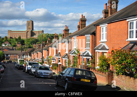 View of Guildford Cathedral from Agraria Road, Guildford, Surrey, England, United Kingdom Stock Photo