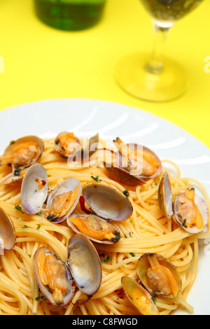 Spaghetti alle Vongole Stock Photo
