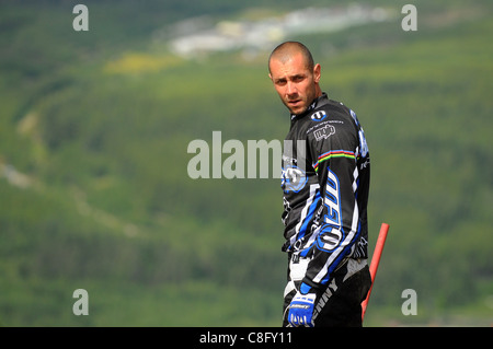 Two times Downhill Mountain Bike World Champion - Fabien Barel of France. Stock Photo