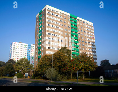 High rise inner city flats, Anlaby Road, Hull, Yorkshire, England Stock Photo