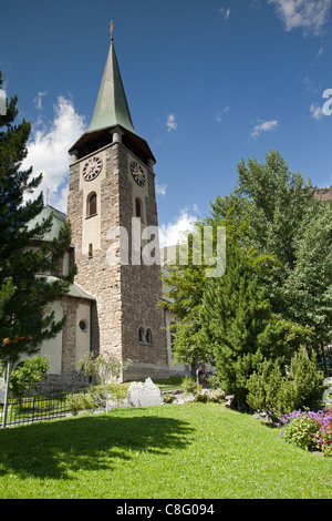 St Peter's Anglican Church in Zermatt Stock Photo