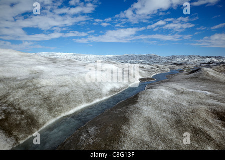 Indlandsisen (Ice Cap) near Kangerlussuaq, Greenland Stock Photo