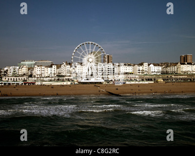 Brighton wheel -  giant ferris wheel (the Brighton eye) on the beach Stock Photo
