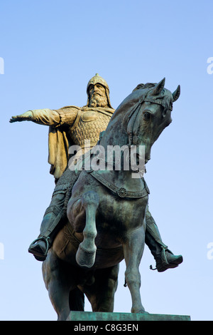 The monument to the founder of Moscow prince Yuri Dolgoruky in the center of Moscow city, Russia Stock Photo